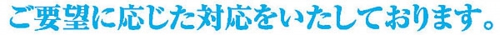 ご要望に応じた対応をいたしております